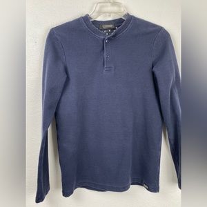 Scotch & Soda Amsterdam Mens Small Blue Crew Neck Cotton Pullover Long Sleeve